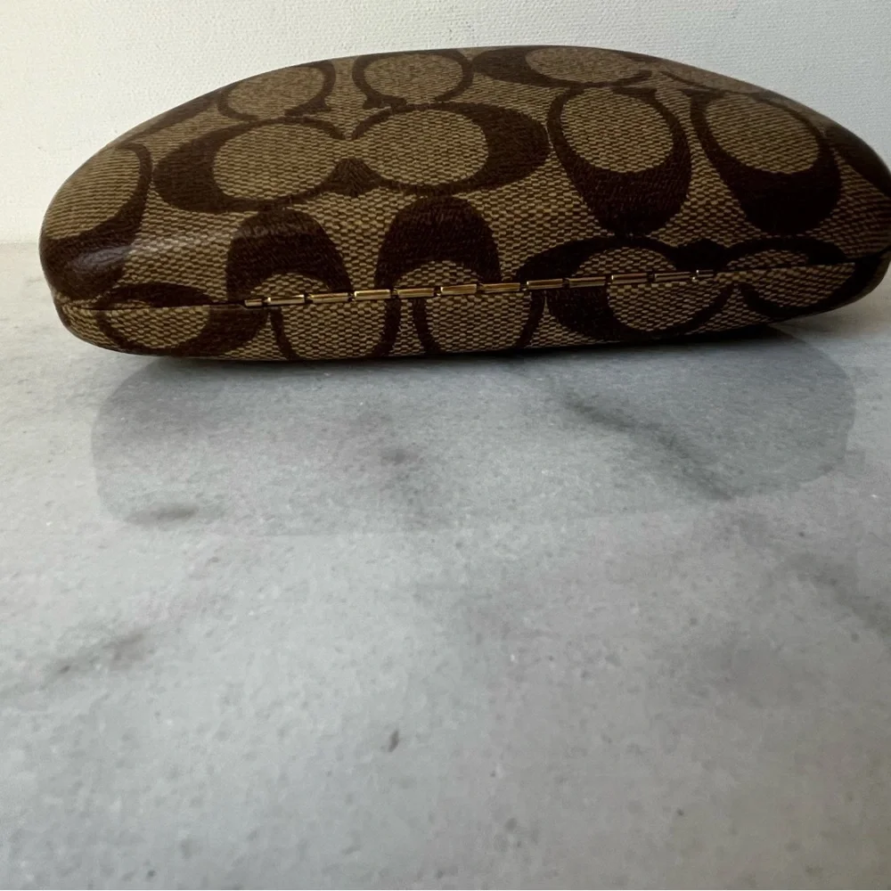 Coach logo Brown Patterned Eyeglass Case